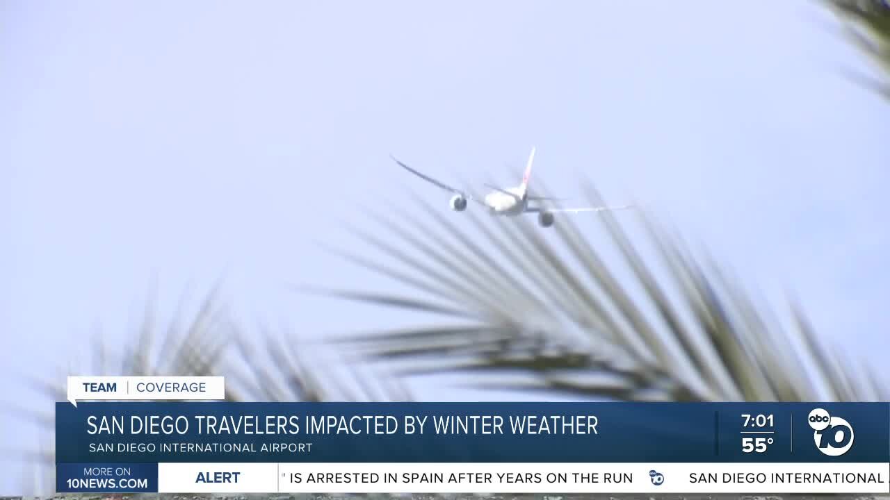 Winter weather has snowball effect on San Diego flights