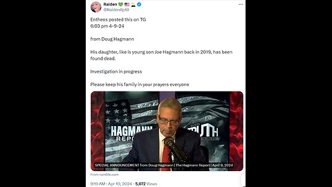 Entheos posted this on TG{ SPECIAL ANNOUNCEMENT from Doug Hagmann