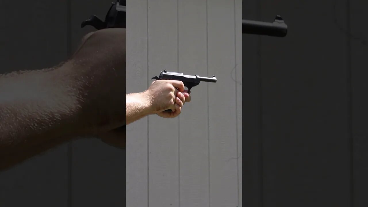 Walther P-38 shooting #shorts #gun #9mm #pistol #coldwar #ww2