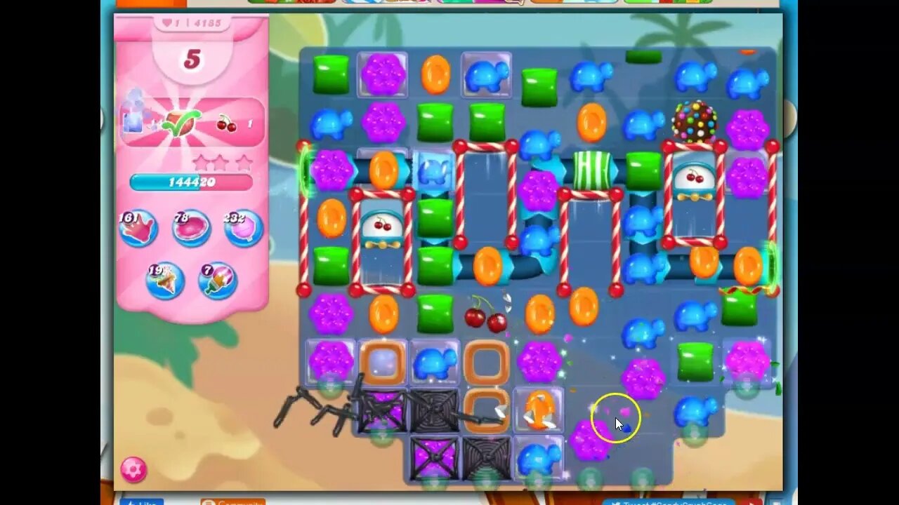 Candy Crush Level 4185 Talkthrough, 15 Moves 0 Boosters