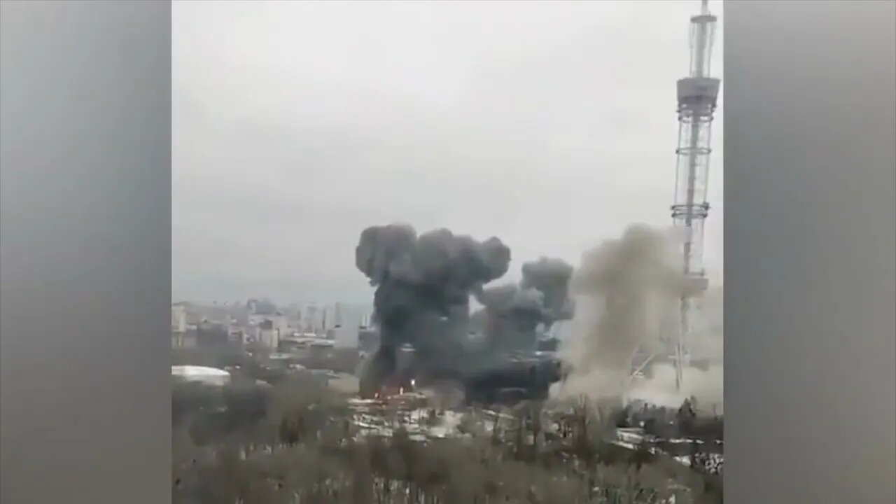 Missile Strike on Kyiv TV tower by Russian forces