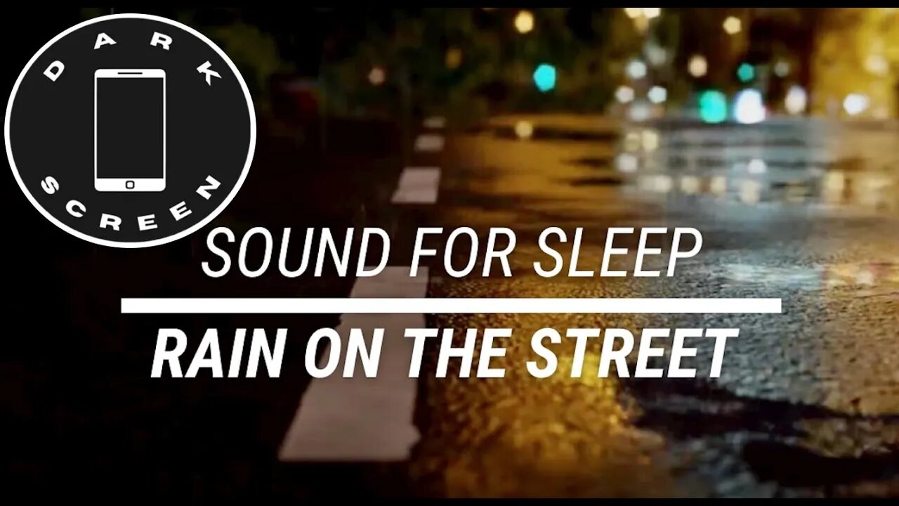 Sound for sleep || Rain on the Street on Dark Screen || 3 hours.