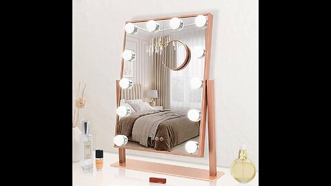 Kotdning Large Vanity Mirror with Lights, Hollywood Lighted Makeup Mirror with 12 Dimmable LED...