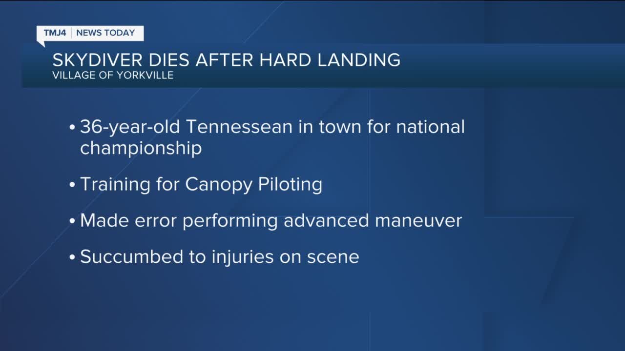 Pro skydiver dies after landing in a pond during test run at Skydive Midwest