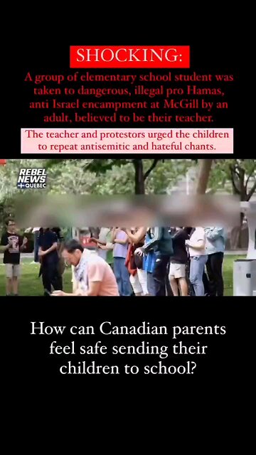 Canada: Group of Elementary school kids were taken to a Pro-Palestine protest. Bright futures I see!