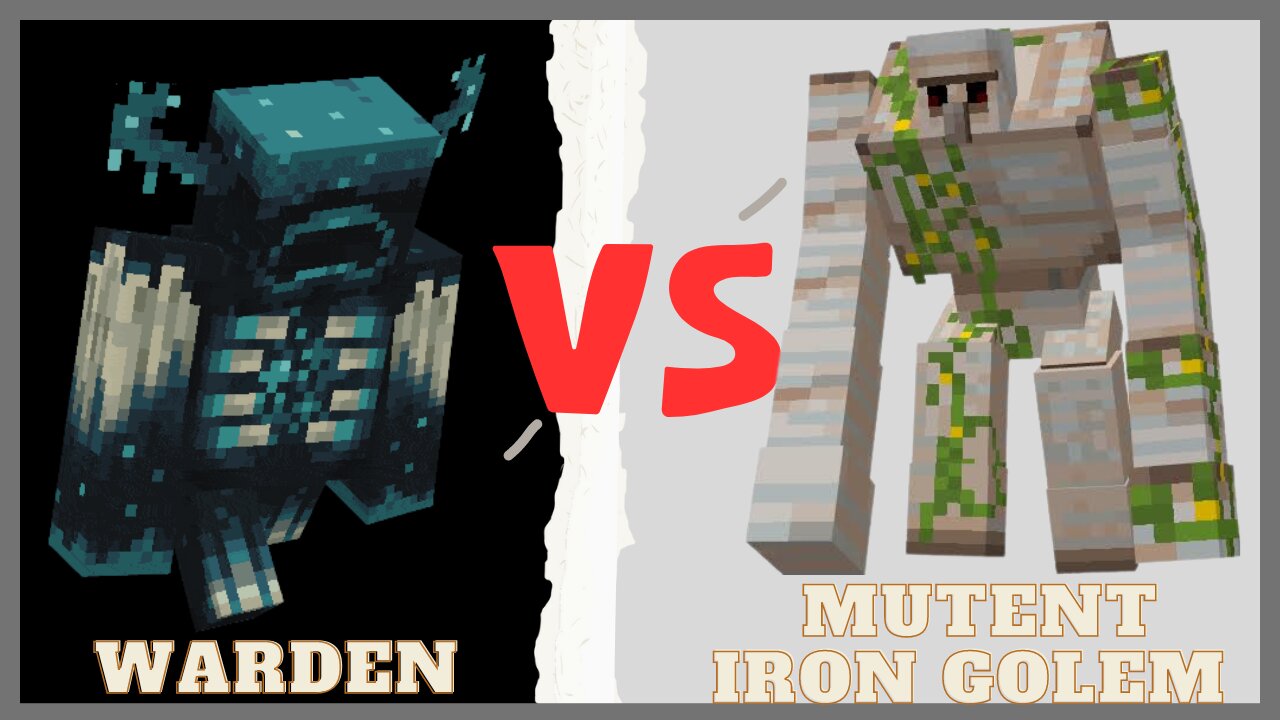 minecraft mobs battle, warden vs mutent iron golem Minecraft, mob battle #minecraft