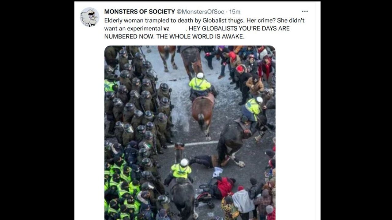 Canada Ottawa - Terrorists on horseback 18 - 2 -22