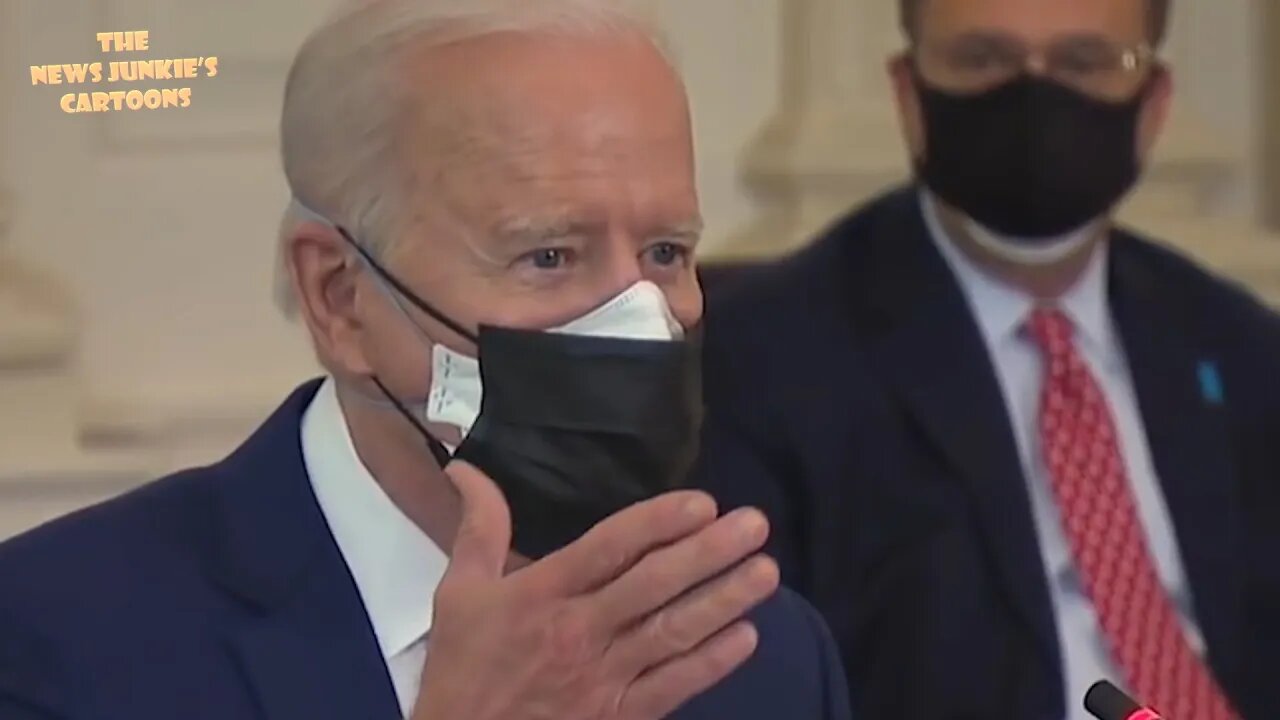 Fully vaccinated Biden wearing 2 masks.