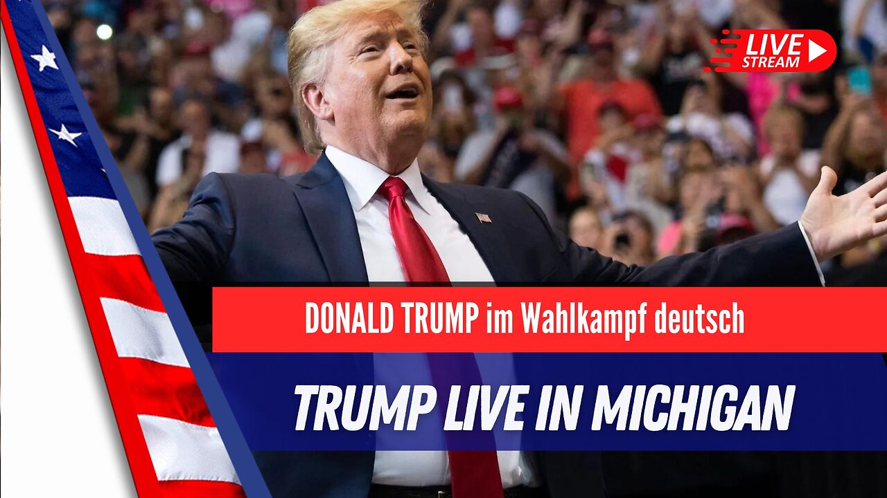 Donald Trump hält eine MAGA Rally in Warren, Michigan.