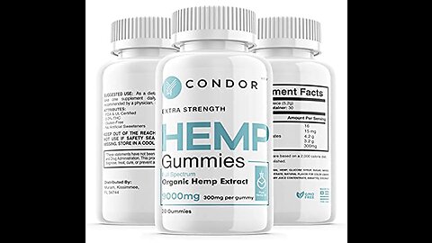 (3 Pack) Condor Hemp Gummies, Condor Hemp Gummys Advanced 2022 Formula, CondorHemp Gomies Revie...