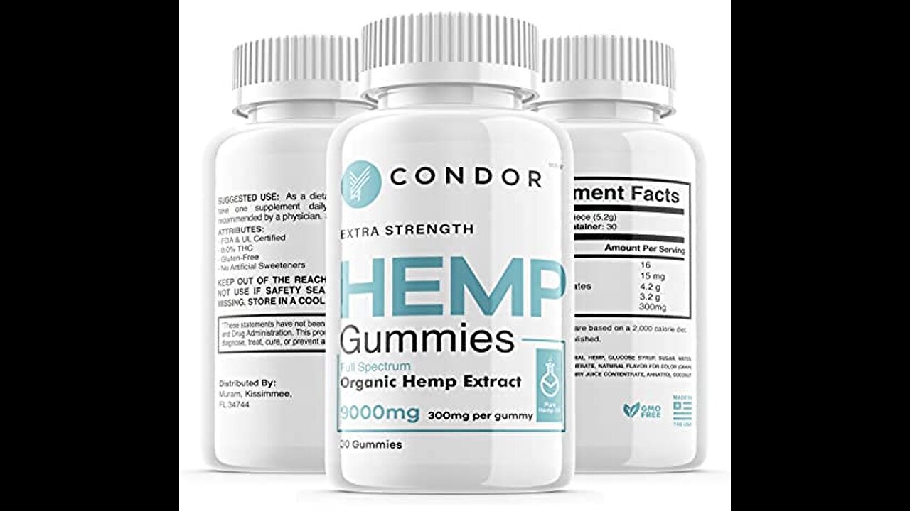 (3 Pack) Condor Hemp Gummies, Condor Hemp Gummys Advanced 2022 Formula, CondorHemp Gomies Revie...