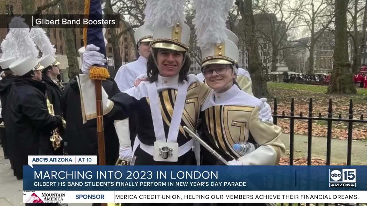 Gilbert students march in New Year's London parade