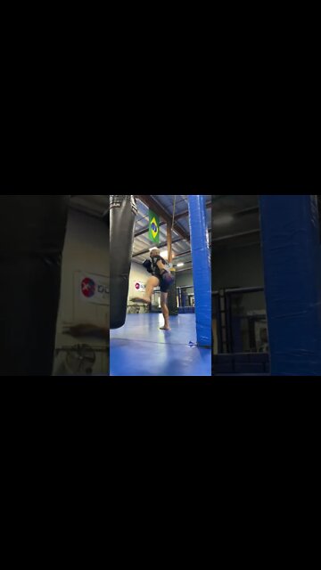 Heavy Bag Combo Double Jab Inside Leg Kick Cross Hook Right Kick