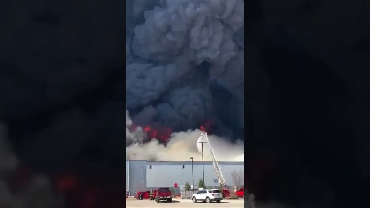 Massive Fire Engulfs Walmart Distribution Center Near Indianapolis