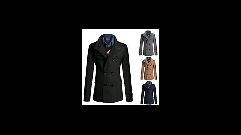 Men’s Winter Warm Lapel Trench Coat | Double-Breasted Woolen Jacket