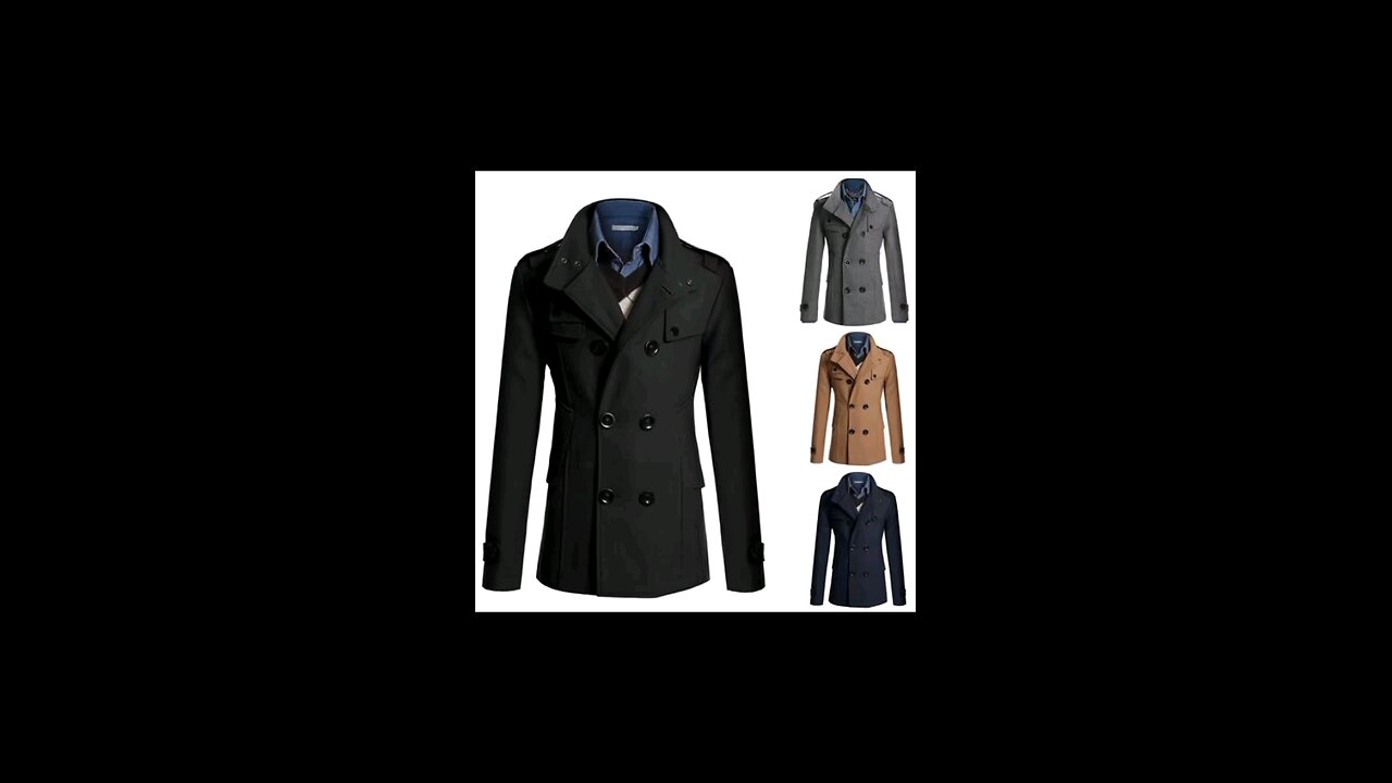 Men’s Winter Warm Lapel Trench Coat | Double-Breasted Woolen Jacket