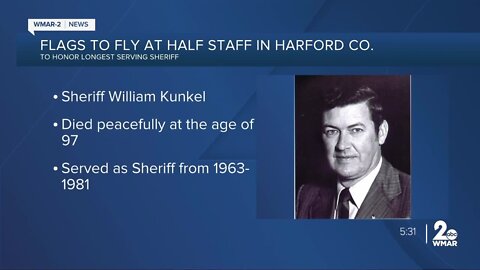 Harford County flags to fly half-staff in honor of former Sheriff Kunkel