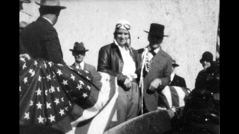 Amelia Earhart Christens her airplane