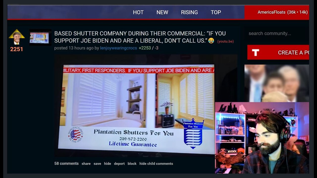HILARIOUS Commercial For Plantation Shutters, 'If You Voted For Biden, And Are A Liberal, Don't Call
