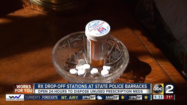 Maryland State Police barracks will be open 24 hours to collect prescription medications