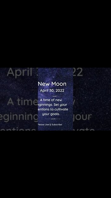 New Moon April 30, 2022