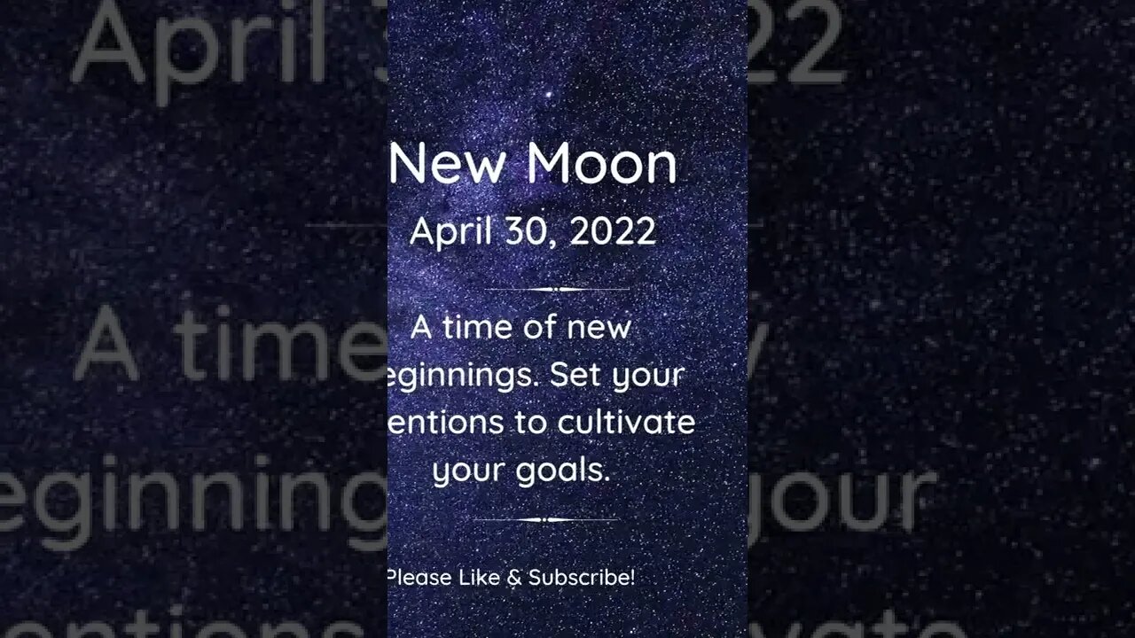 New Moon April 30, 2022