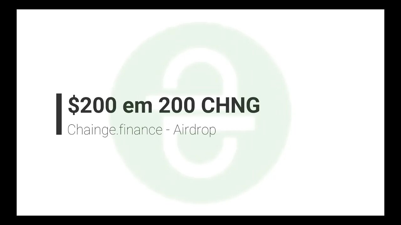 Airdrop - Chainge Finance - 200 CHNG ($ 200)