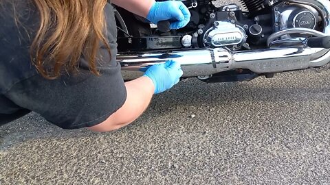 Steel Wool Pad To Clean Chrome Muffler! Remove Rust And Rubber Black Spots!