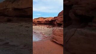 Exploring hidden area of beach