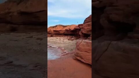 Exploring hidden area of beach