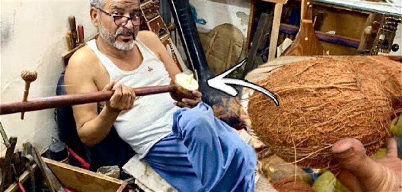 Amazing musical instrument making from coconut 🥥