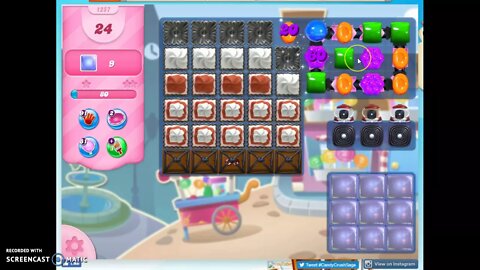 Candy Crush Level 1257 Audio Talkthrough, 3 Stars 0 Boosters