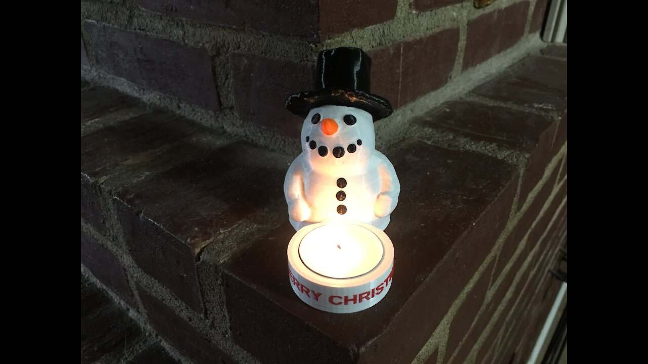 3D Printed Snowman Tealight