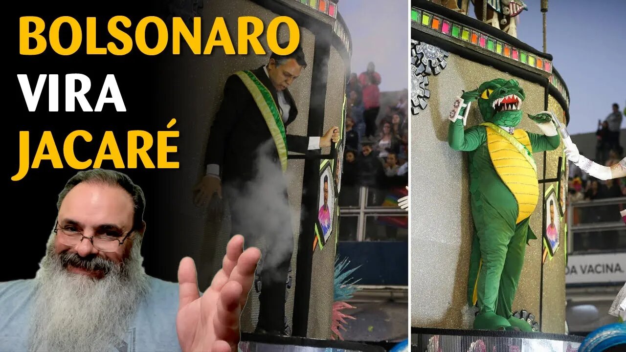 Rosas de Ouro faz sucesso com Bolsonaro tomando vacina e virando Jacaré