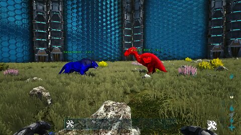 Terror bird vs Sabertooth | ARK | Red vs Blue | Ark game