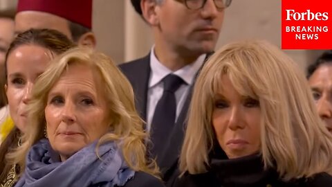 First Lady Dr. Jill Biden Stands With France’s First Lady Brigitte Macron During Notre Dame Ceremony