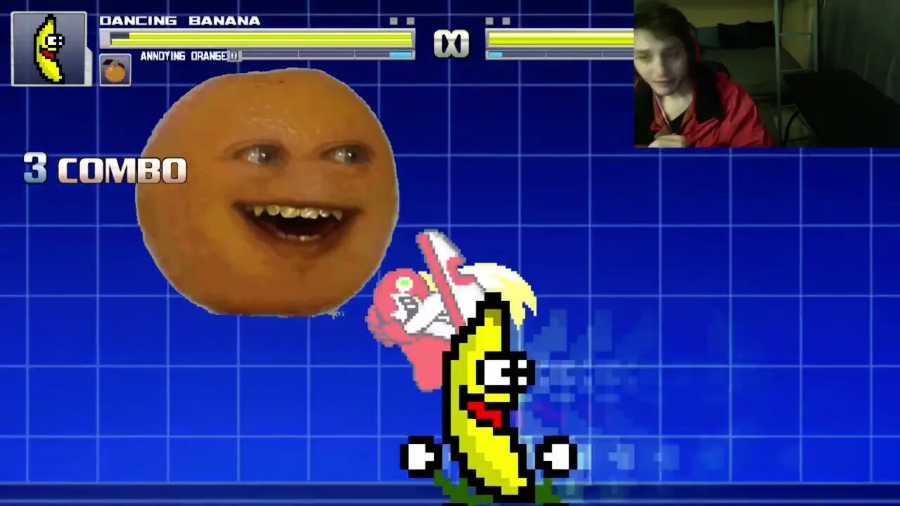 Fruit Characters (Annoying Orange And Dancing Banana) VS Proto Man In An Epic Battle In MUGEN