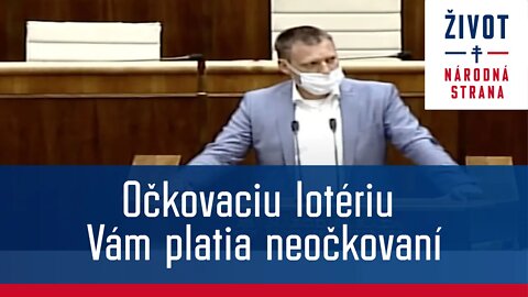 Tomáš Taraba - Očkovaciu lotériu Vám platia neočkovaní