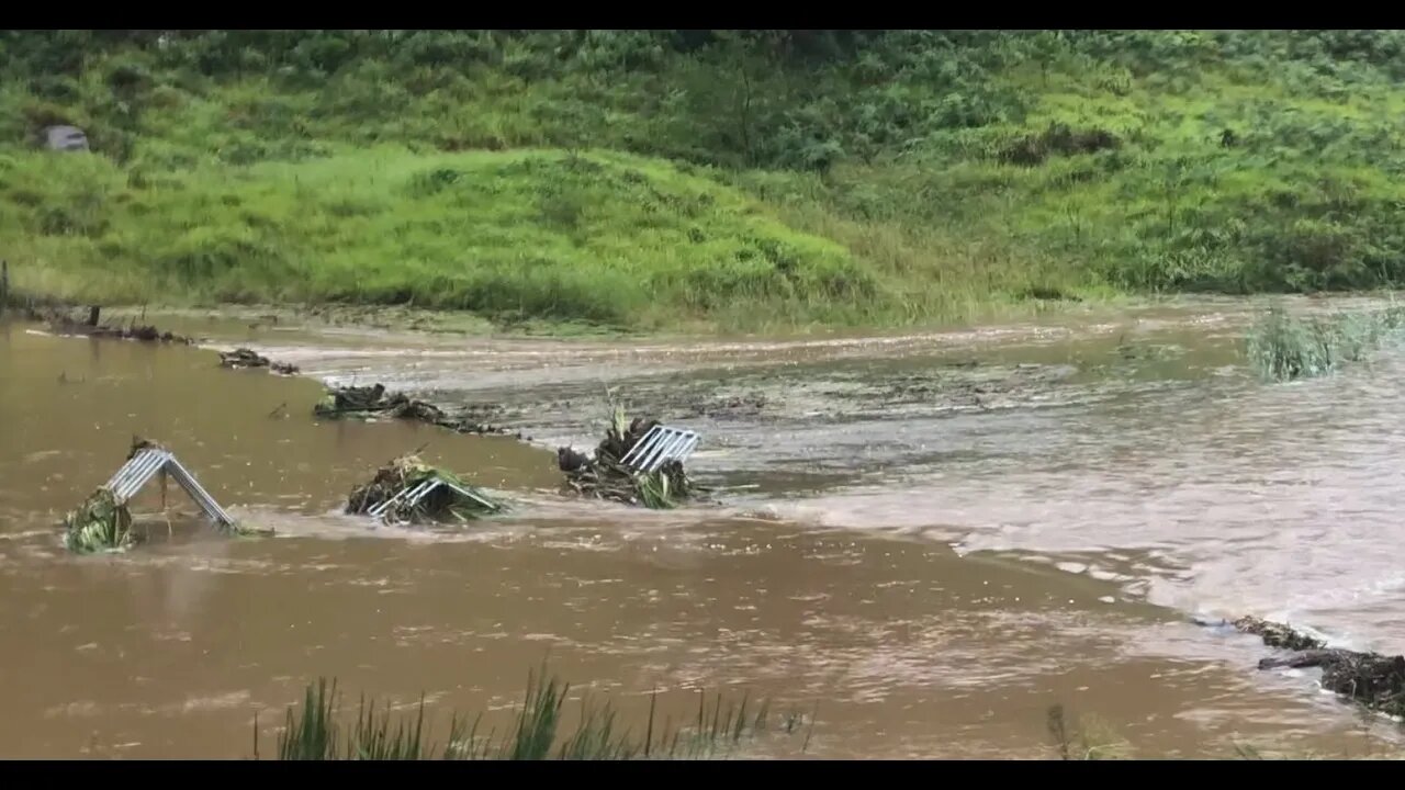 Flooded overnight. The round yard was washed away and the road to get out is destroyed