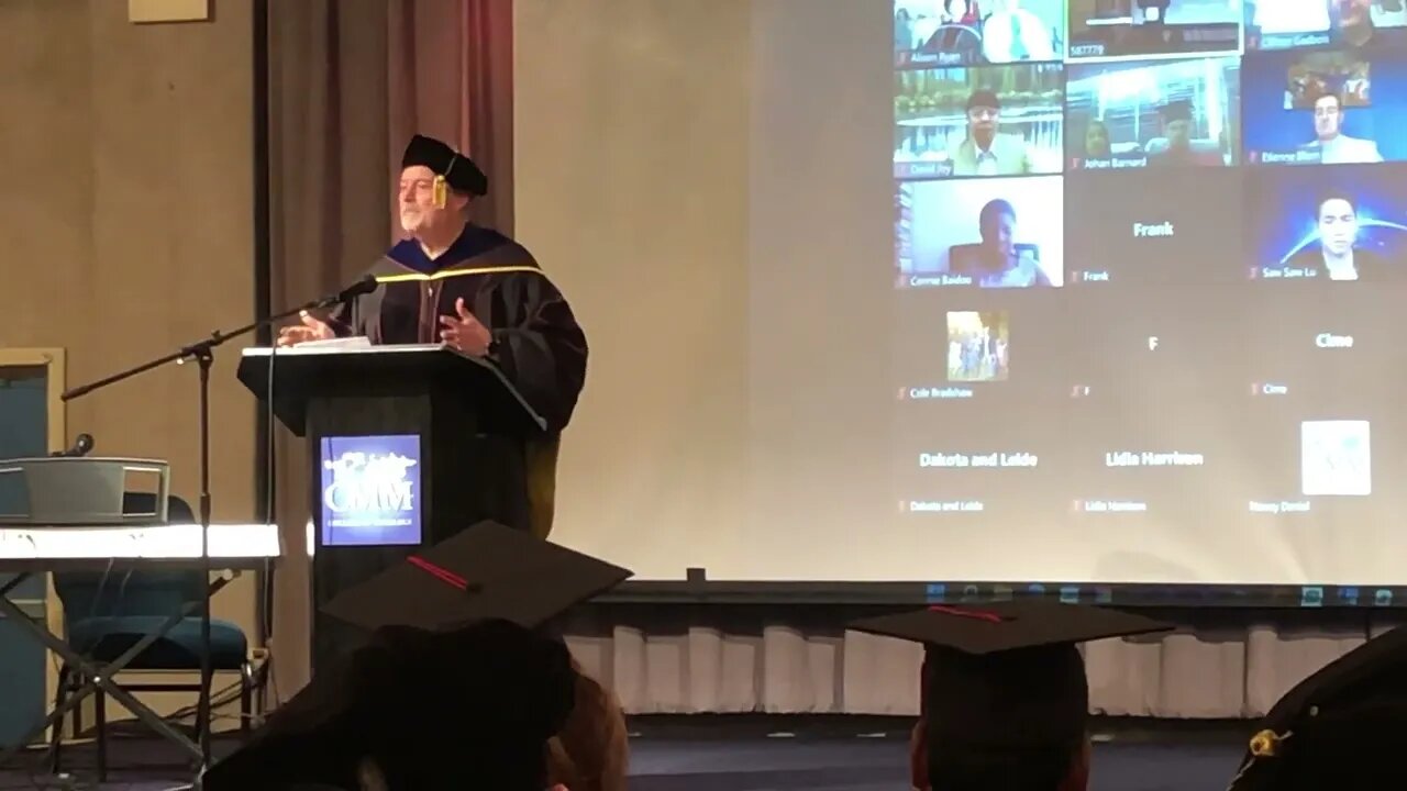 CMM College of Theology, Dr. Jorge Parrott gives an inspired message at the 2022 graduation ceremony