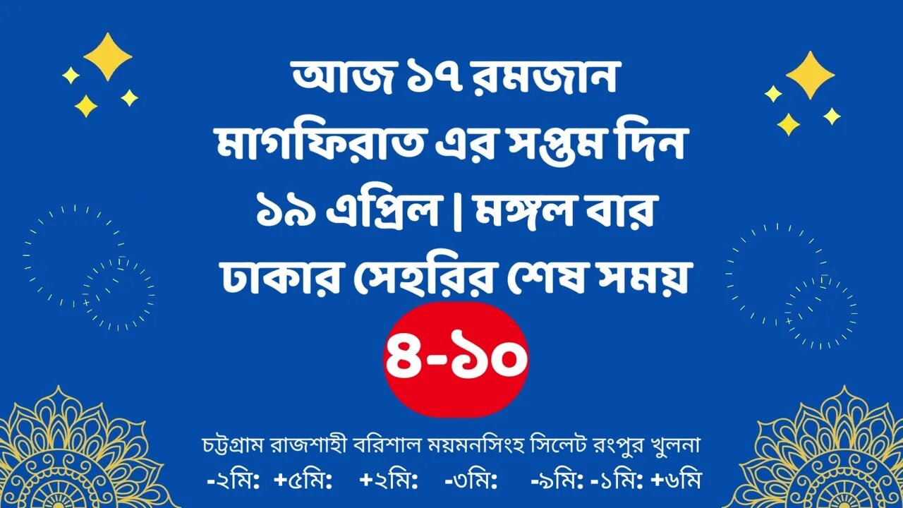 Today 19 April sahari time | আজকের সেহরির শেষ সময় ২০২২ | আজকের সেহরি | ajker sehorir sesh shomy