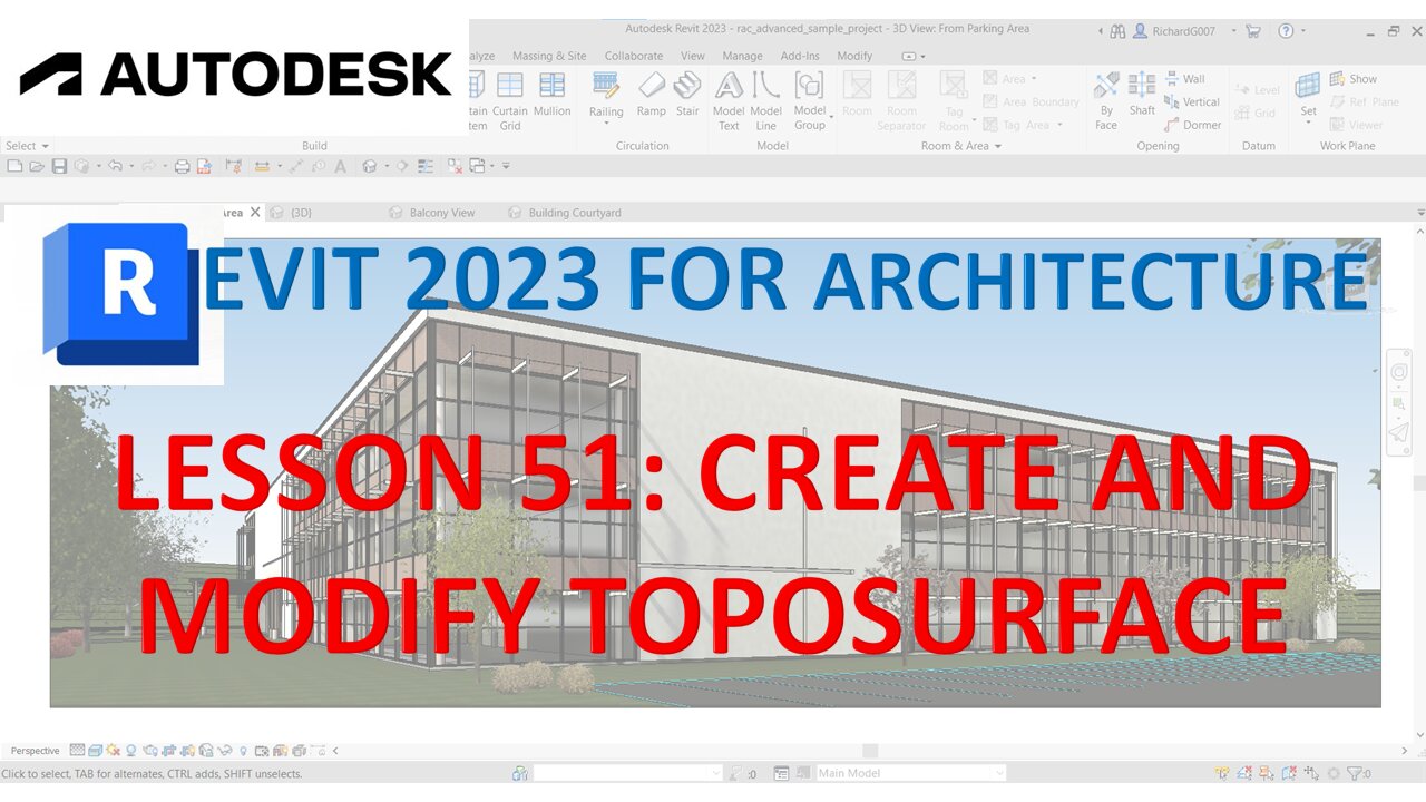 REVIT 2023 ARCHITECTURE: LESSON 51 - CREATE AND MODIFY A TOPOSURFACE