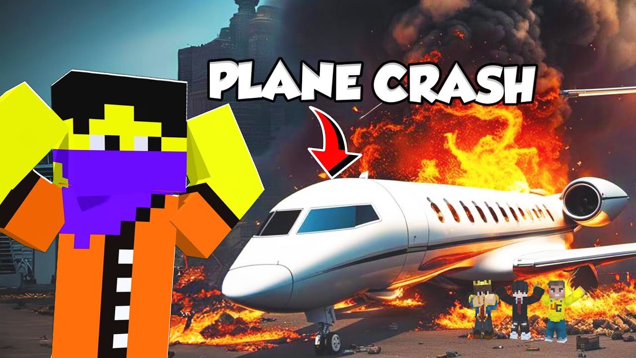 Surviving a PLANE CRASH (Minecraft Hindi) Basu Plays