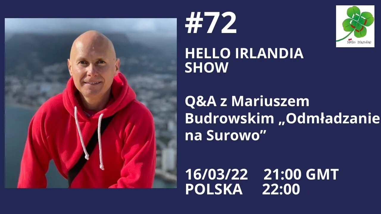 ☘️ Hello Irlandia Show #72 Q&A z Mariuszem Budrowskim „Odmładzanie na Surowo” 🎙