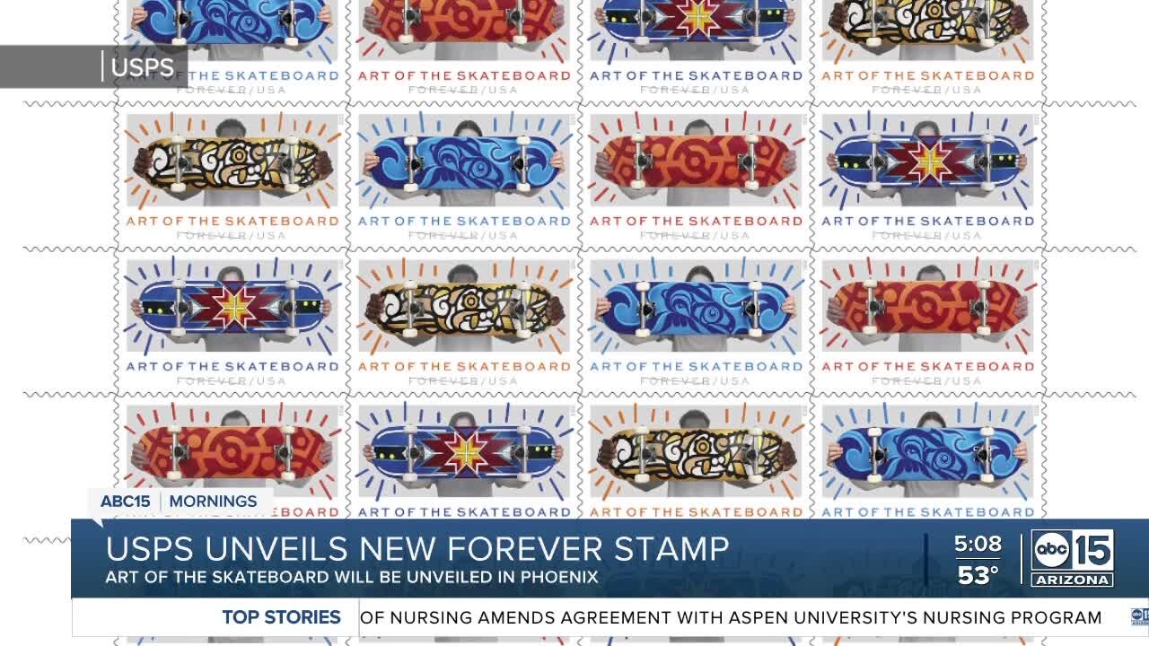 USPS unveils new Forever skateboard stamp