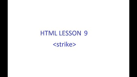 HTML Lesson 9 [strike tag]