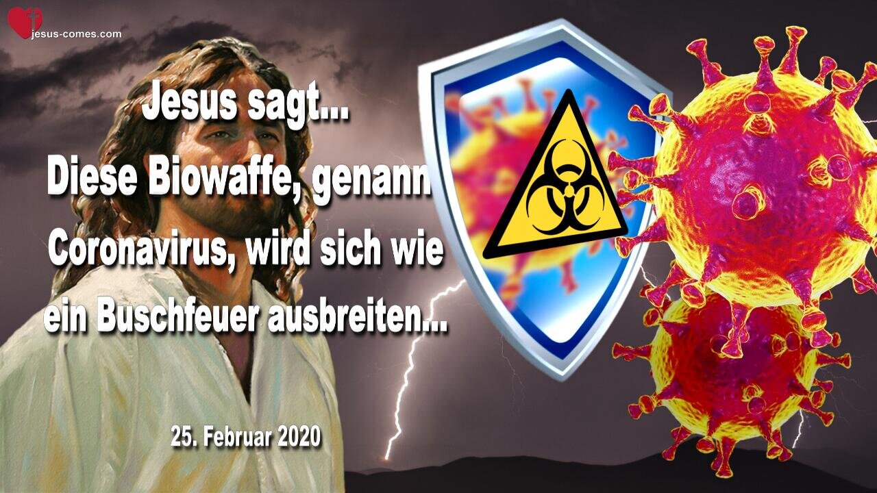 25. Februar 2020 🇩🇪 JESUS SAGT... Diese Biowaffe, genannt Coronavirus, wird sich wie ein Buschfeuer ausbreiten