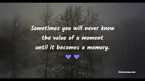 And now, it is all just a memory filled with pain