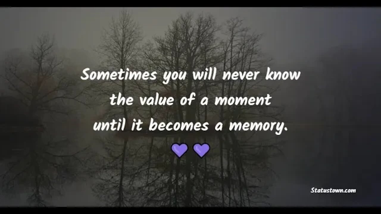 And now, it is all just a memory filled with pain