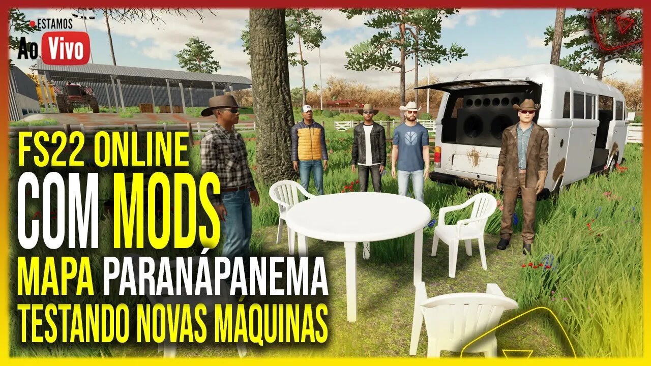 🔴 LIVE - FS22 MULTPLAYER MAPA PARANÁPANEMA COM MODS BRASILEIROS PC XBOX PS4 PS5 MAC